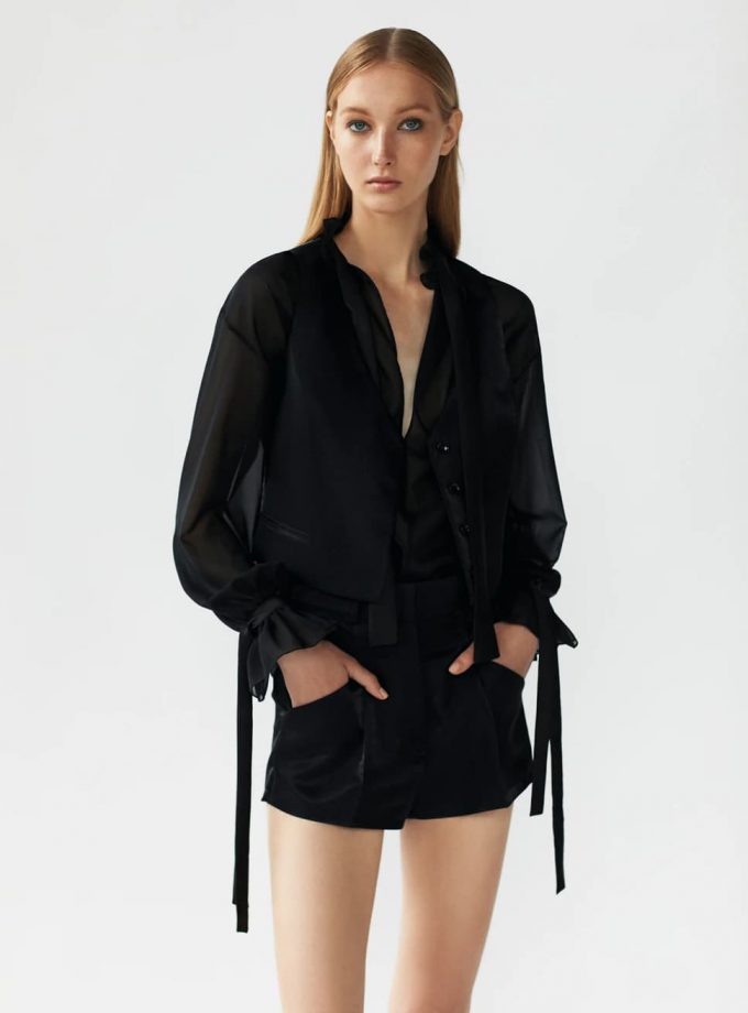 Black silk blouse