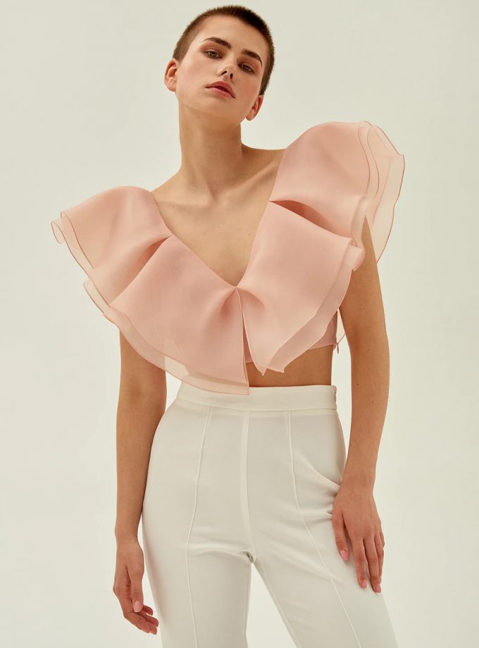 Ivory high waisted trousers